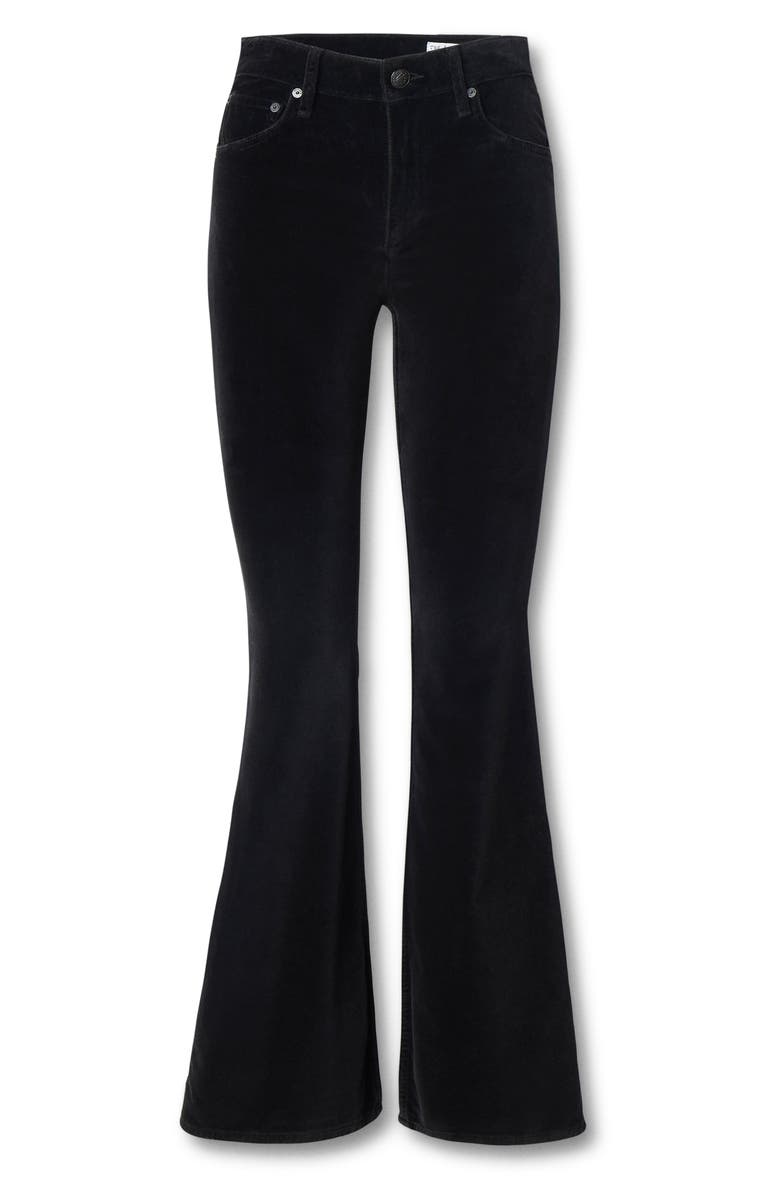 rag & bone/JEAN Flexi Velvet Dahlia Mid Rise Flare Jeans, Alternate, color, Black Velvet