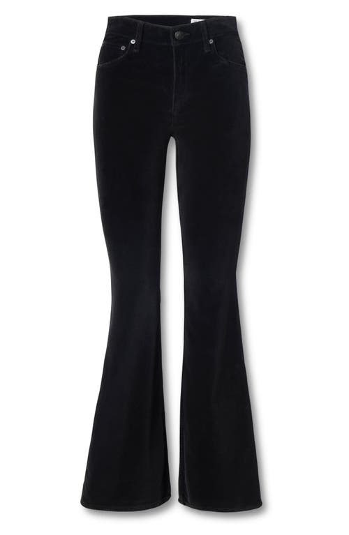 Rag & Bone /jean Flexi Velvet Dahlia Mid Rise Flare Jeans In Black