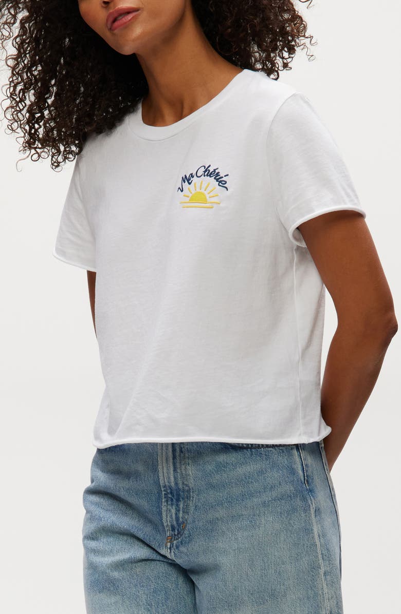 Michael Stars Sunshine Embroidered Cotton T-Shirt, Alternate, color,