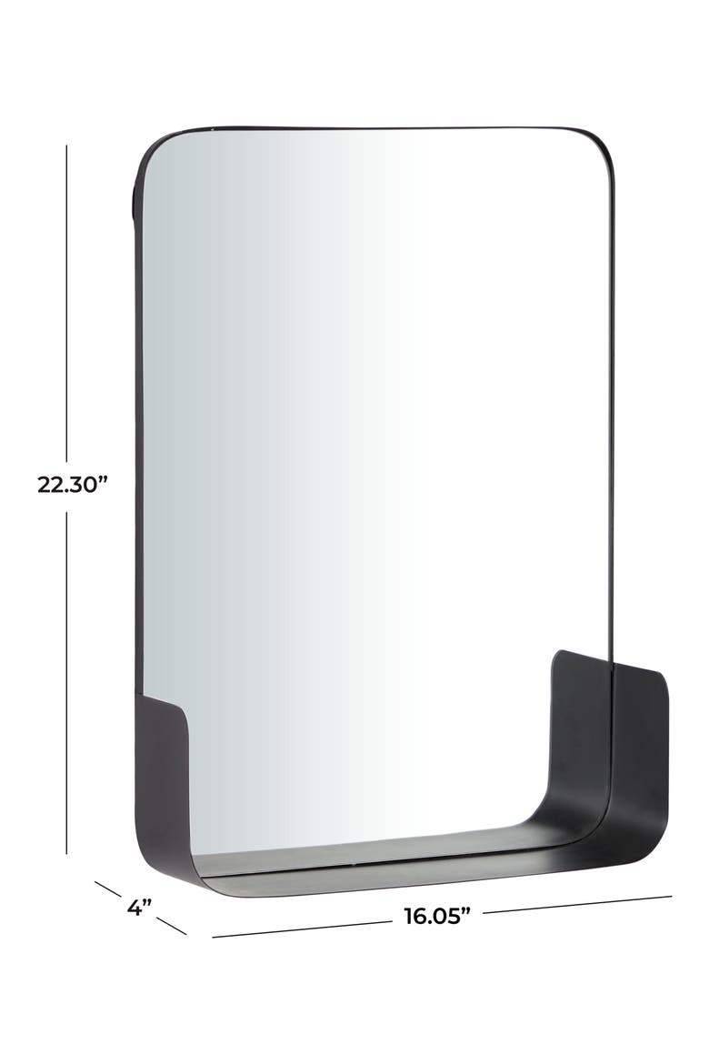 Mirrored Wall Shelf, Alternate, color, BLACK
