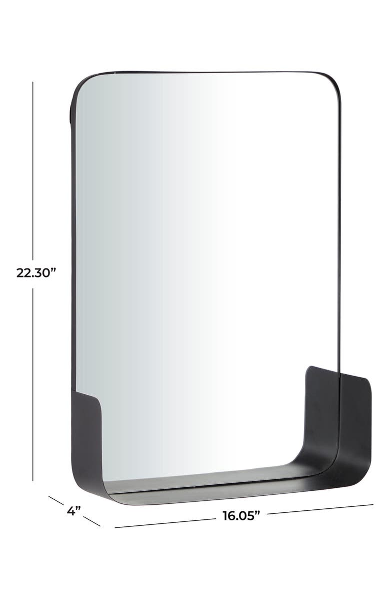 VIVIAN LUNE HOME Mirrored Wall Shelf, Alternate, color, Black