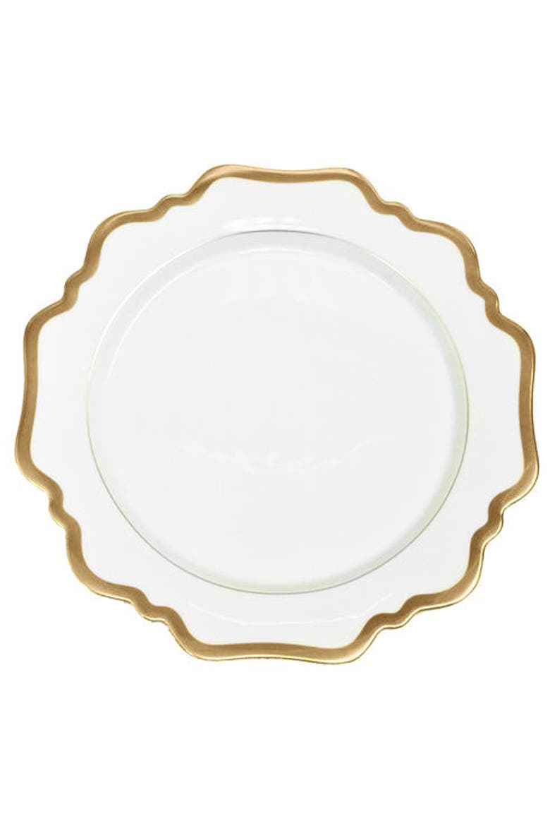 Anitque White Gold Salad Plate, Main, color, WHITE/GOLD