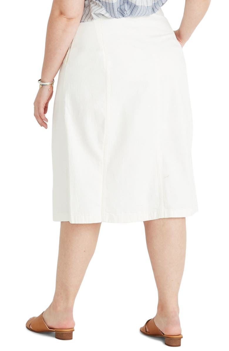 Madewell Rigid Denim Zip Midi Skirt, Alternate, color, 