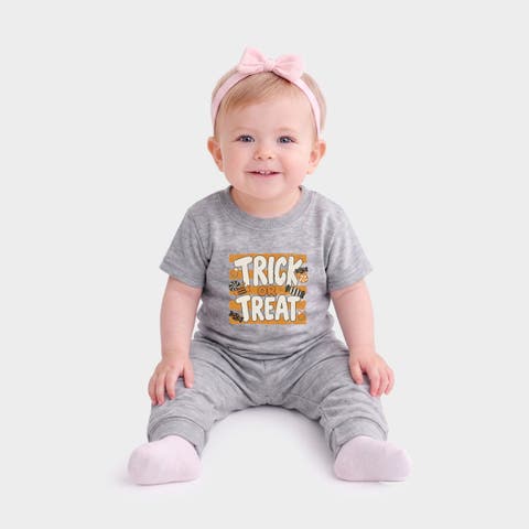 Trick or Treat Stripes Jogger Pant Crew Set Baby