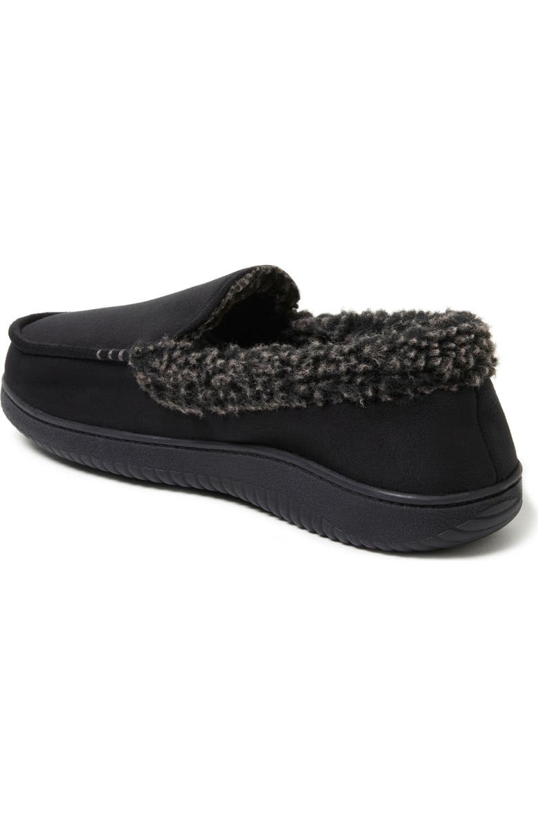 DEARFOAMS Alexander Microsuede Moccasin Slipper, Alternate, color, Black