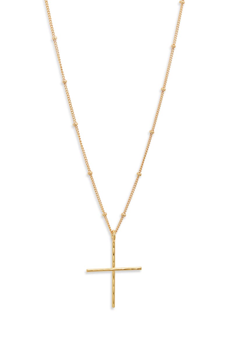 Dainty Cross Pendant Necklace, Main, color, GOLD