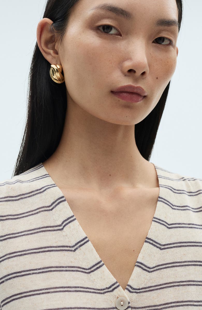 MANGO Stripe Sweater Vest, Alternate, color, Ecru