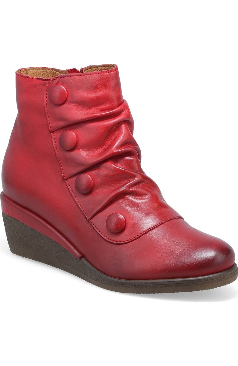 Miz Mooz Maxy Wedge Bootie, Main, color, Red