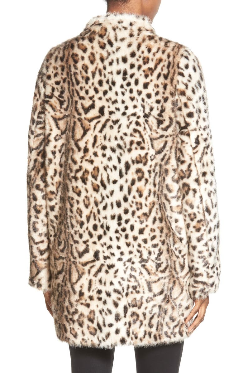 Via Spiga Cheetah Print Faux Fur Coat, Alternate, color, 