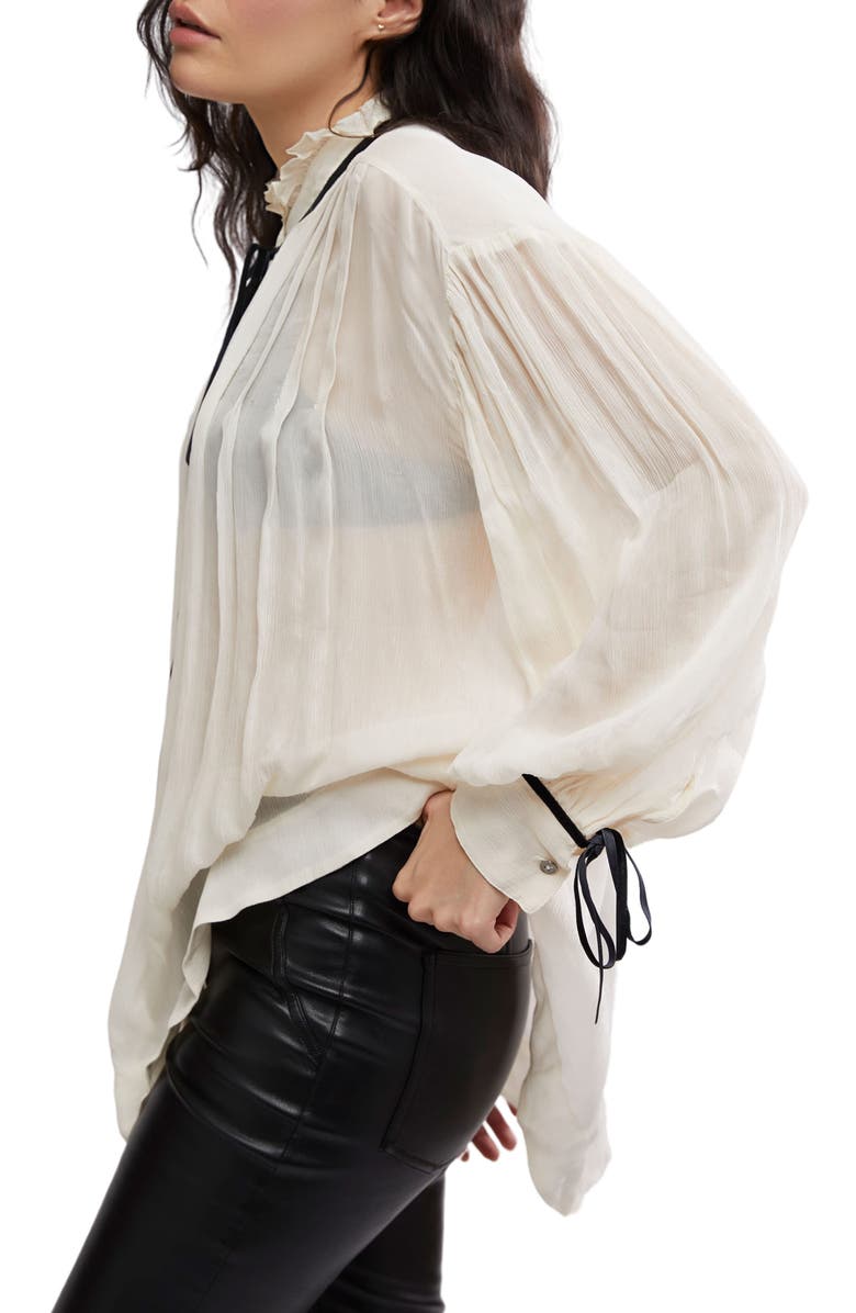 Free People Olivia Ruffle Pleated Top, Alternate, color, 