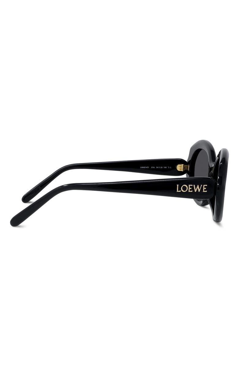 Loewe Thin Mini 54mm Oval Sunglasses, Alternate, color, Shiny Black / Smoke