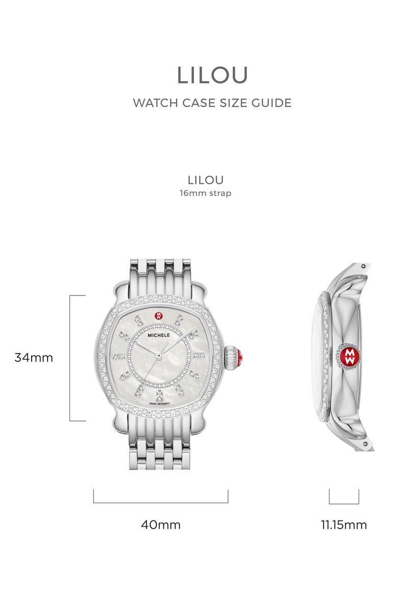 Lilou Diamond Bracelet Watch, 34mm, Alternate, color, TWO-TONE SILVER/ MOP/ GOLD