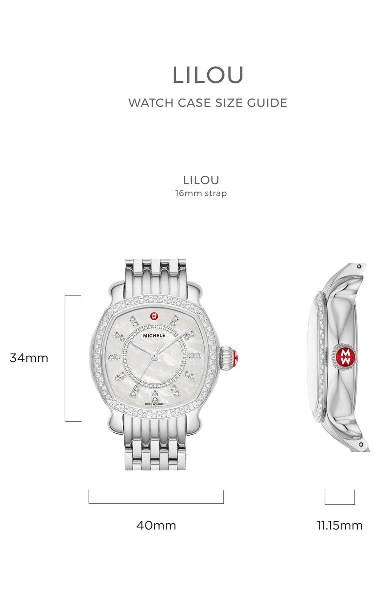 MICHELE Lilou Diamond Bracelet Watch, 34mm, Alternate, color, 