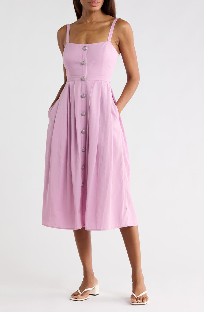 L'AGENCE Esmeralda Sleeveless Midi Dress, Main, color, Mauve Mist