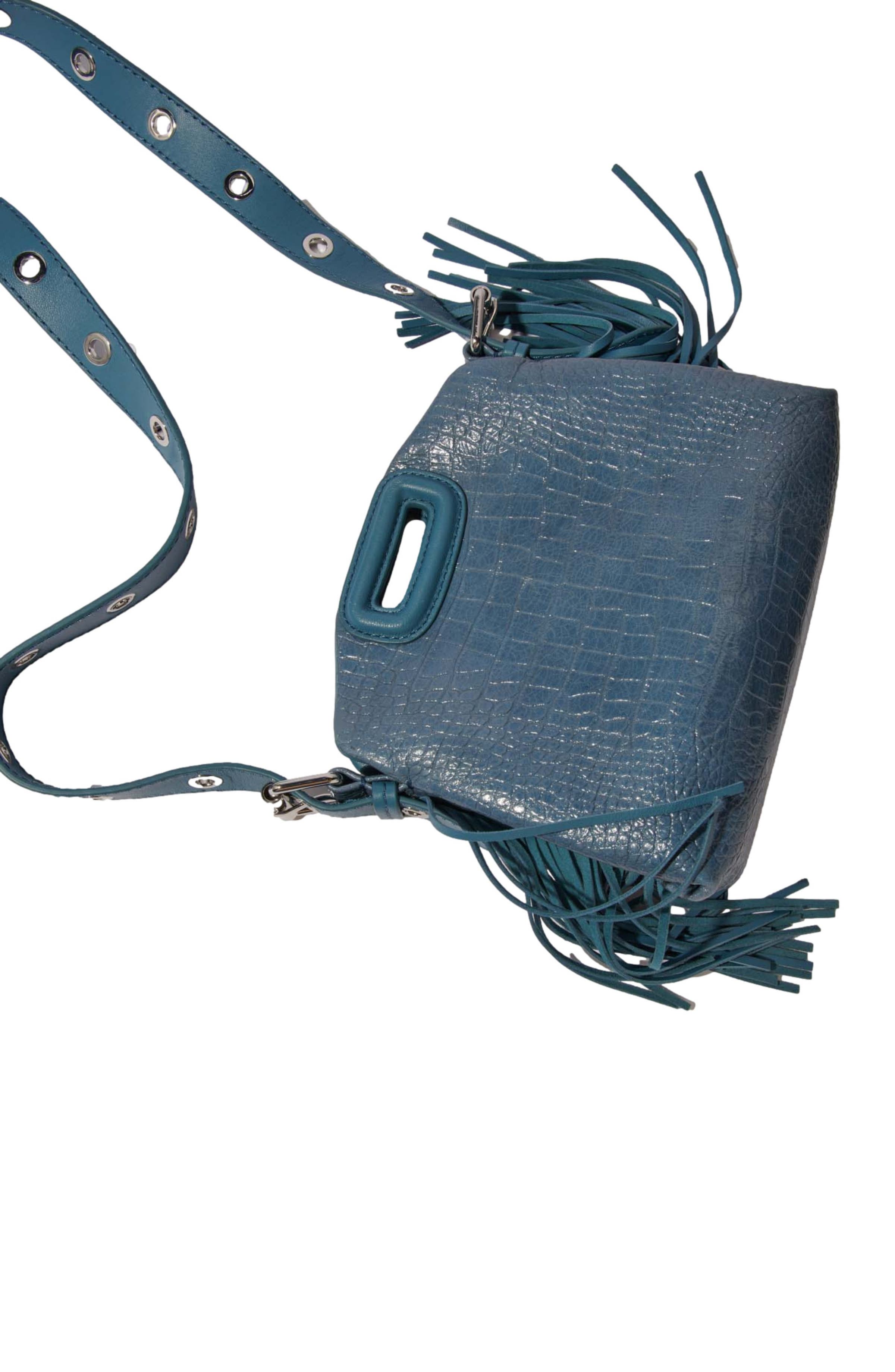 maje Mock croc Miss M mini bag, Alternate, color, 