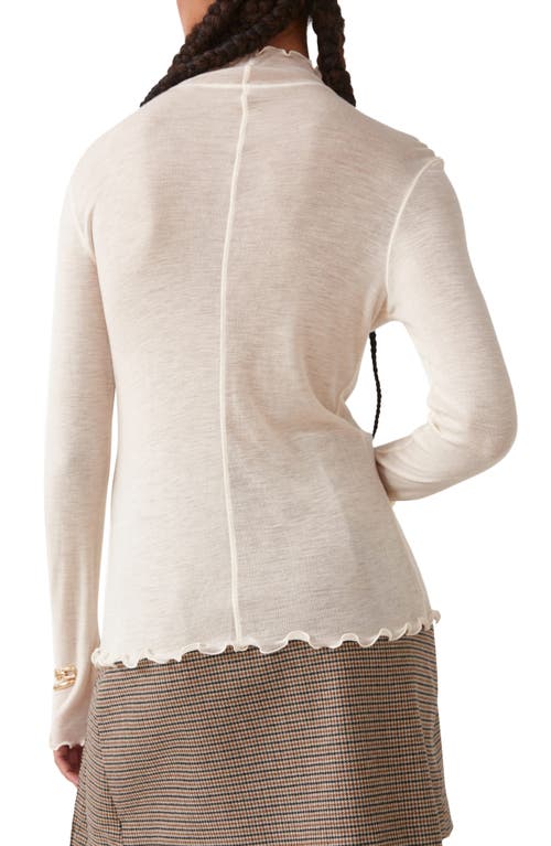 & Other Stories Mock Neck Wool Blend Knit Top In White