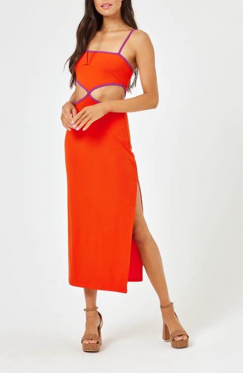 Libra Rib Cutout Cover-Up Midi Dress