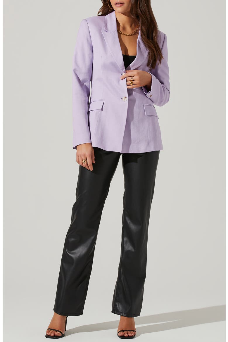 Fitted Linen Blend Blazer, Alternate, color, LILAC