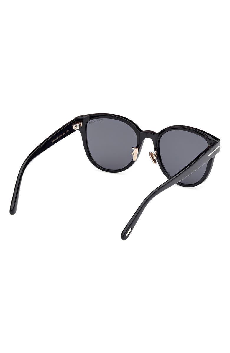 TOM FORD 55mm Butterfly Sunglasses, Alternate, color, Shiny Black / Smoke