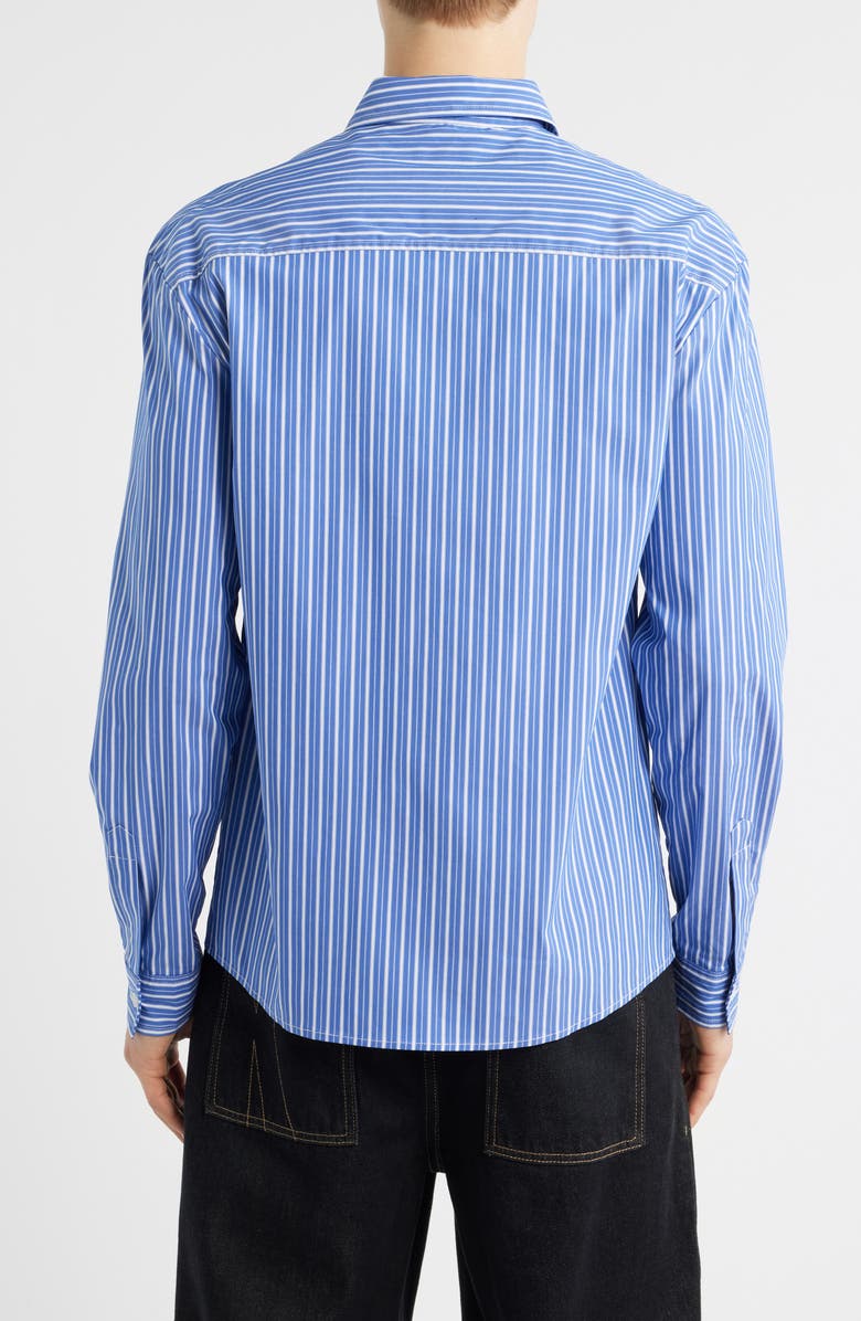 KROST Regular Fit Bold Stripe Stretch Cotton Blend Button-Up Shirt, Alternate, color, Strong Blue