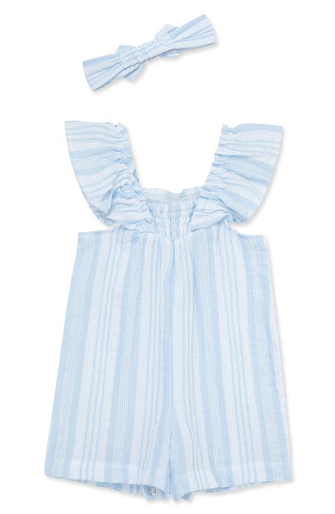 Stripe Woven Romper & Headband Set (Baby)