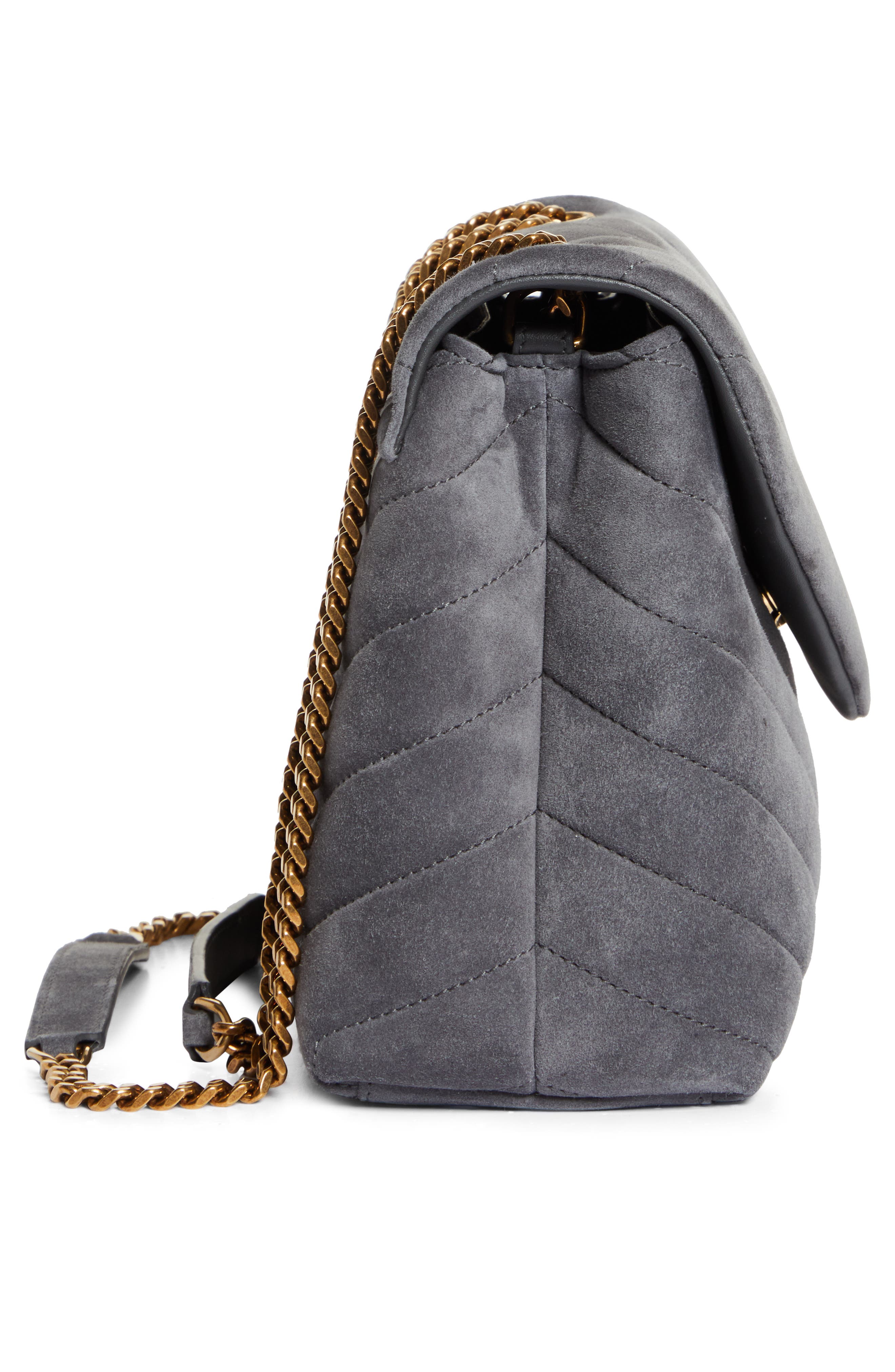 Saint Laurent Small Lou Suede Crossbody Bag, Alternate, color, 