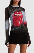 ALICE + OLIVIA Delaina Embellished Long Sleeve Mesh Top