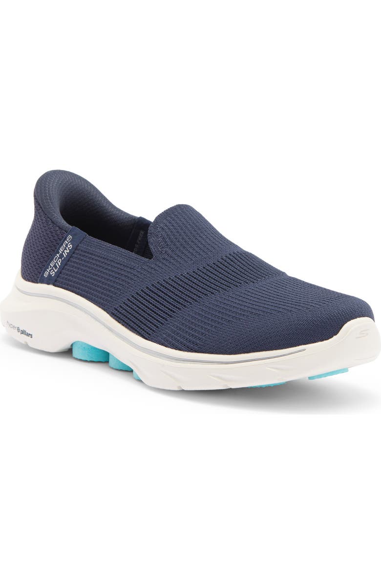 SKECHERS Go Walk 7 Slip-On Sneaker, Main, color, Navy/ Aqua