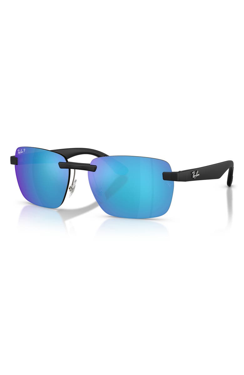 Ray-Ban 59mm Polarized Rimless Sunglasses, Alternate, color, 