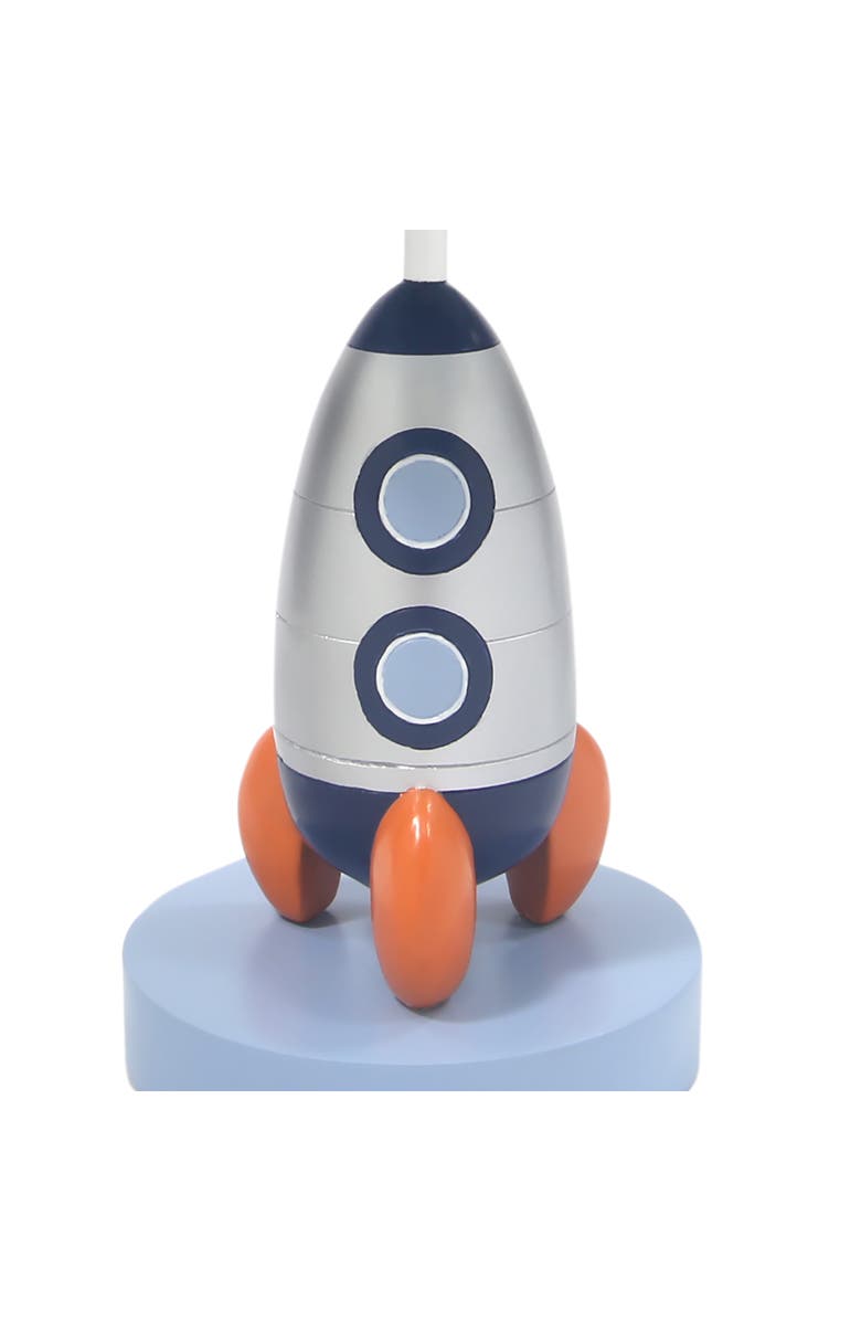 Lambs & Ivy Milky Way Rocket Ship Nursery Lamp with Shade & Bulb, Alternate, color, Blue