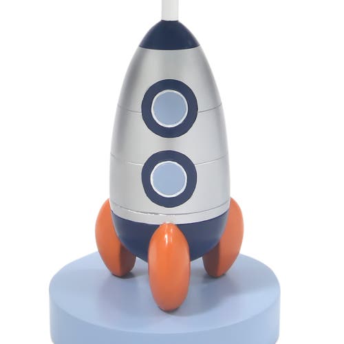 Lambs & Ivy Milky Way Rocket Ship Nursery Lamp With Shade & Bulb In Blue