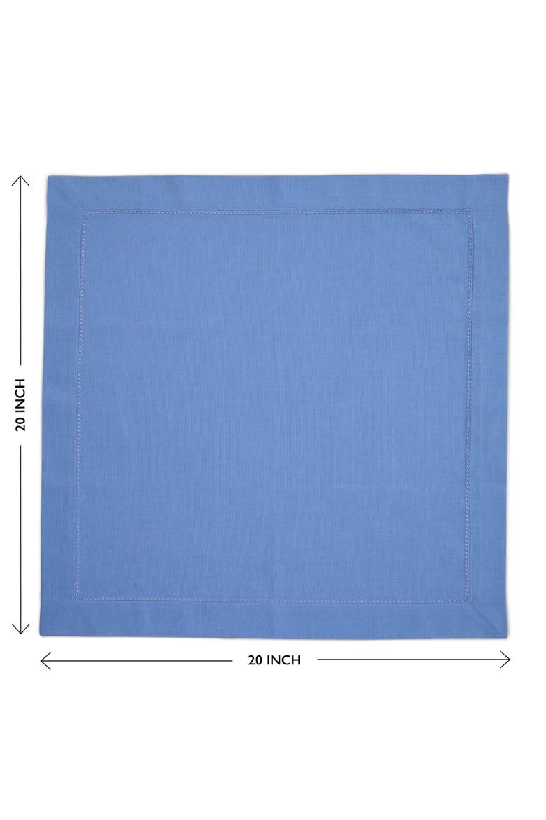 Cotton Linen Hemstitch Placemats Set of 6, 14 x 19", Alternate, color, Dusty Blue