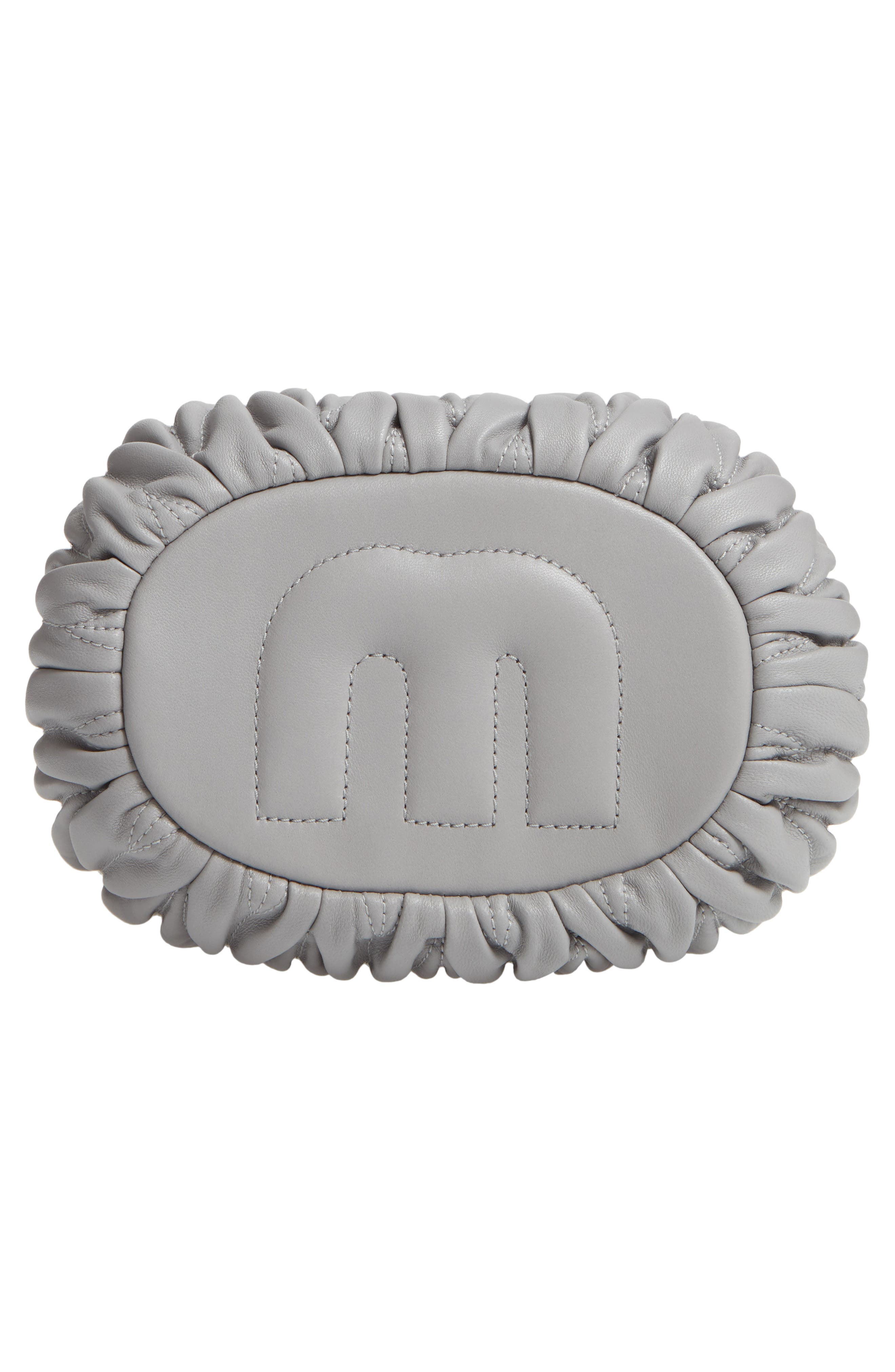 Miu Miu Matelassé Lambskin Leather Bucket Bag, Alternate, color, 