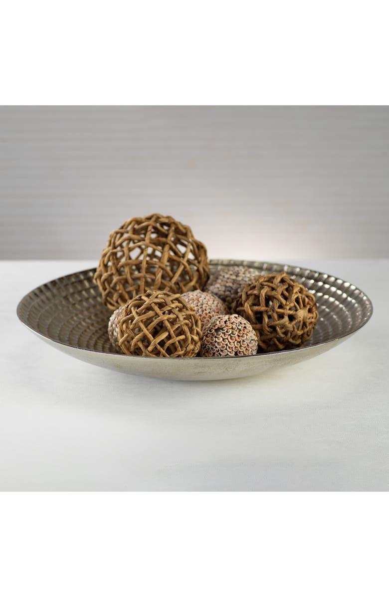 Zodax Set of 8 Water Hyacinth Decorative Balls, Alternate, color, Beige