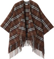 Burberry Check Double Face Wool & Cashmere Cape