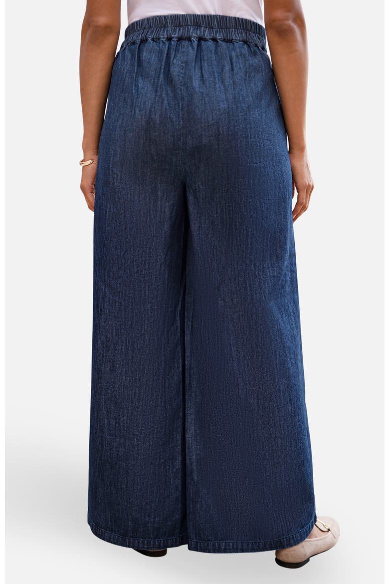 Chambray Wide Leg Trousers, Alternate, color, Blue