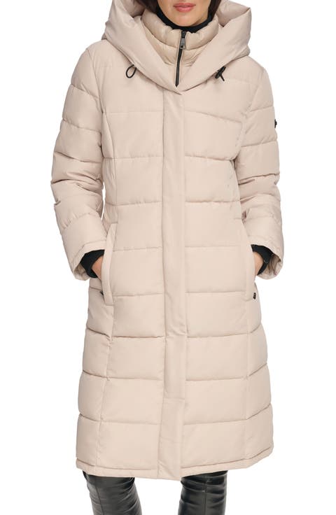 Water Resistant Hooded Bib Long Puffer Jacket