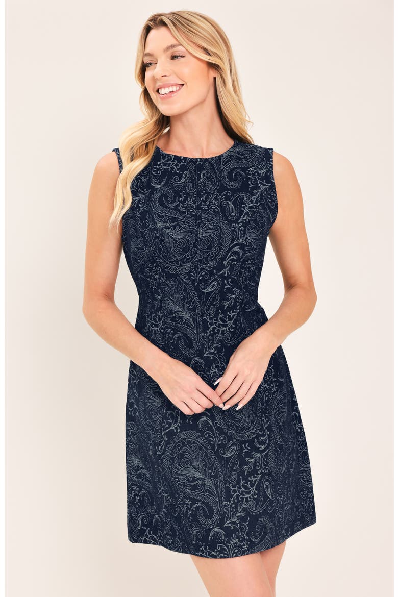 Sleeveless Denim Minidress, Alternate, color, DARK INDIGO
