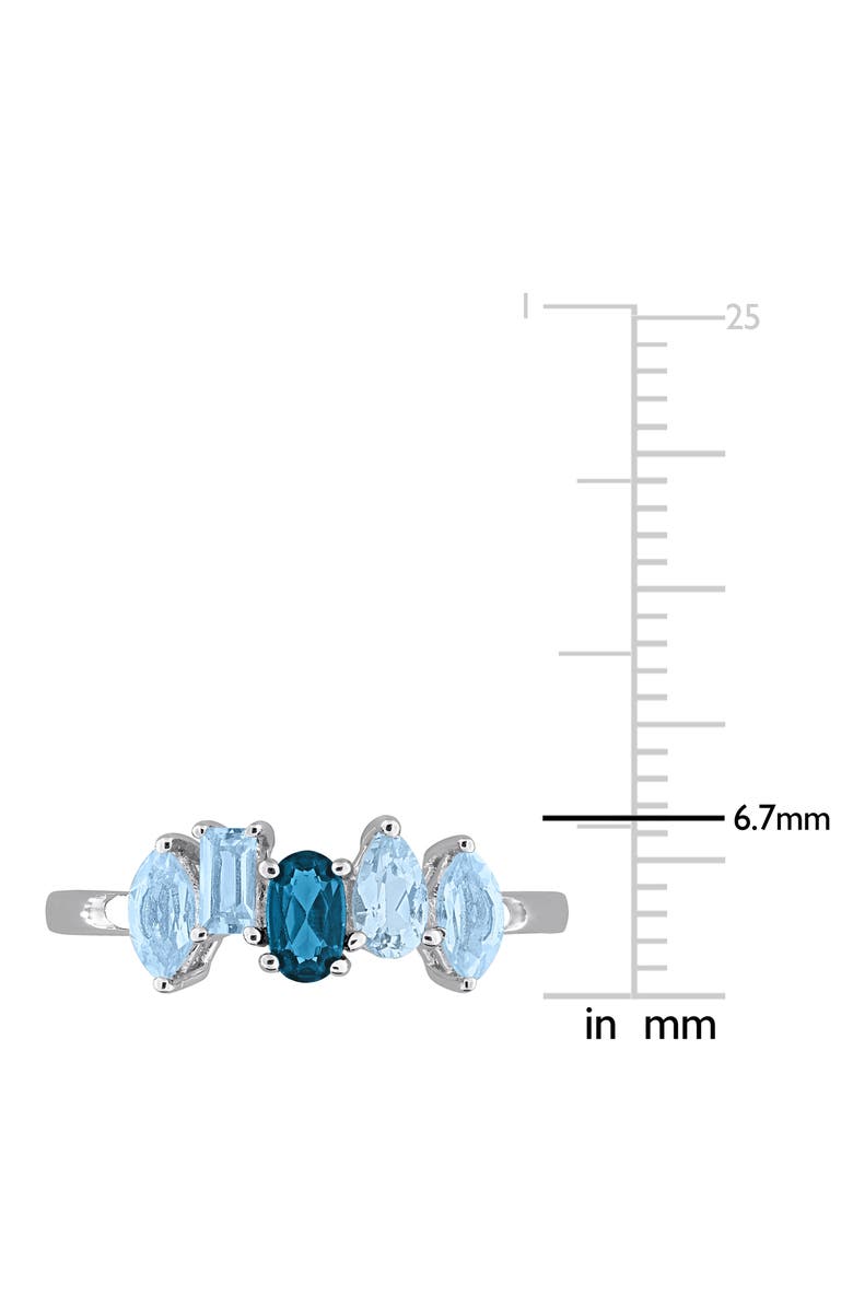DELMAR Sterling Silver Sky Blue Topaz & London Blue Topaz Ring, Alternate, color, Blue
