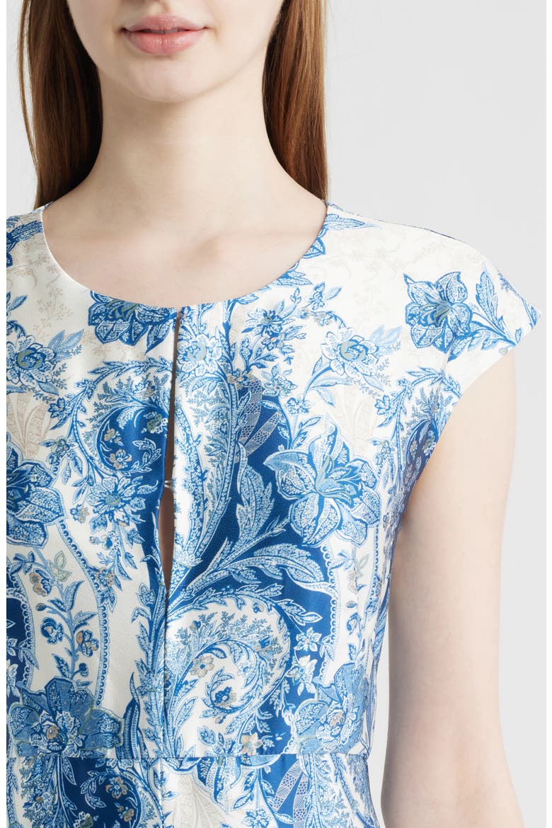 Paisley Floral Satin Maxi Dress, Alternate, color, BLUE MULTI