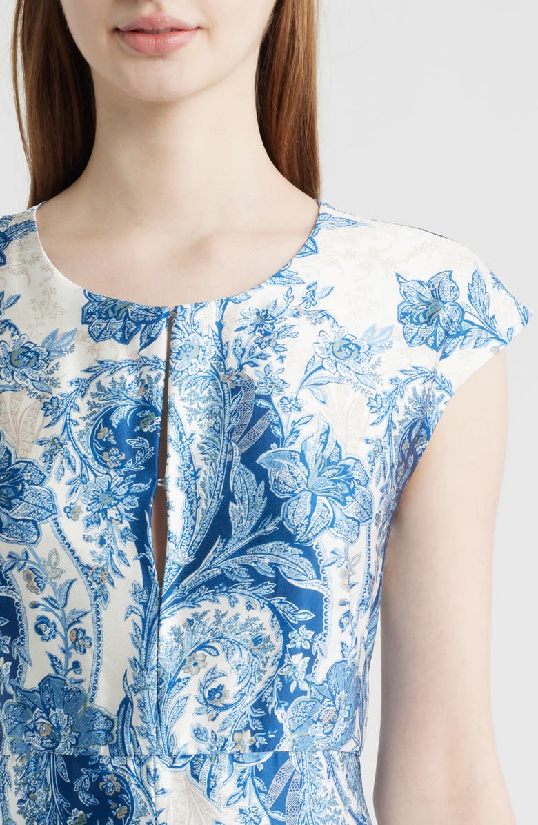 Vince Camuto Paisley Floral Satin Maxi Dress, Alternate, color, Blue Multi