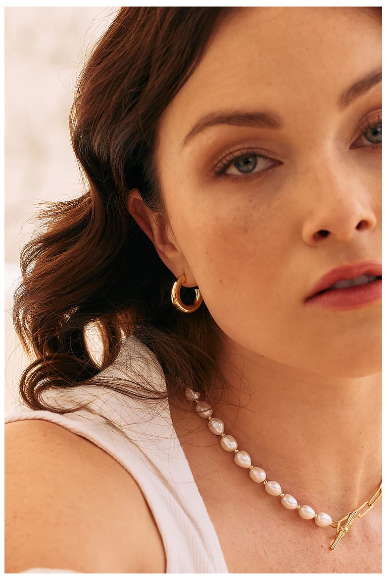 Rina Tube Hoop Earrings, Alternate, color, GOLD