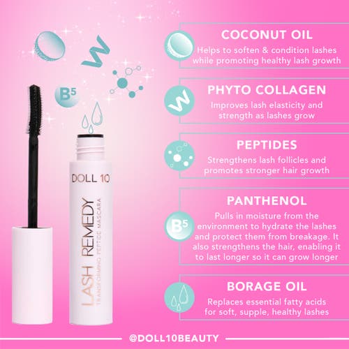 Doll 10 Beauty Lash Remedy Transforming Peptide Mascara In Black