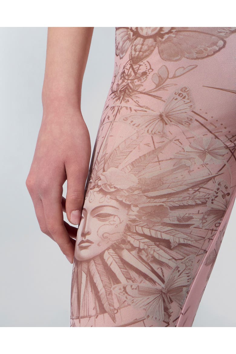 Tulle Leggings Butterfly Tattoo Women, Alternate, color, rose/pink