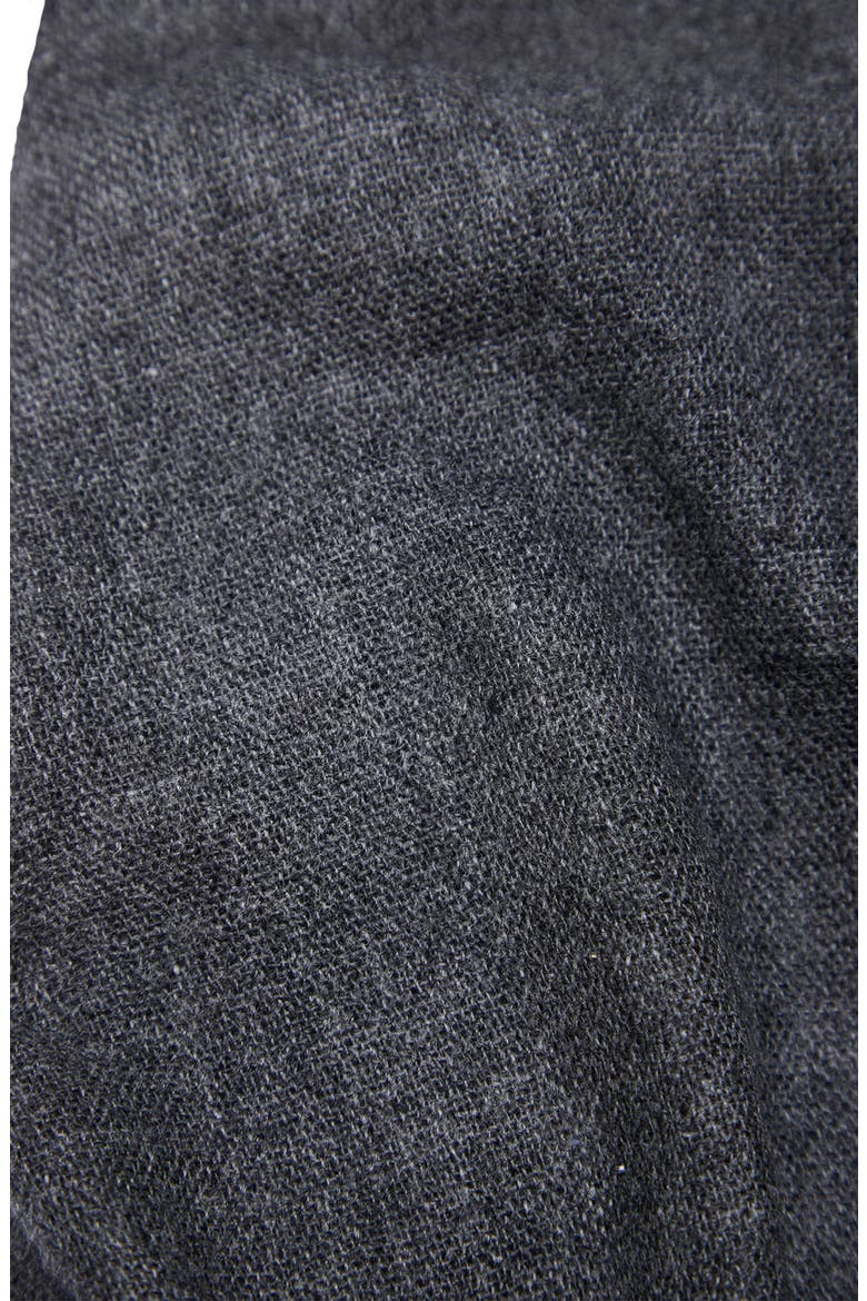 Wool Blend Fringe Scarf, Alternate, color, CHARCOAL