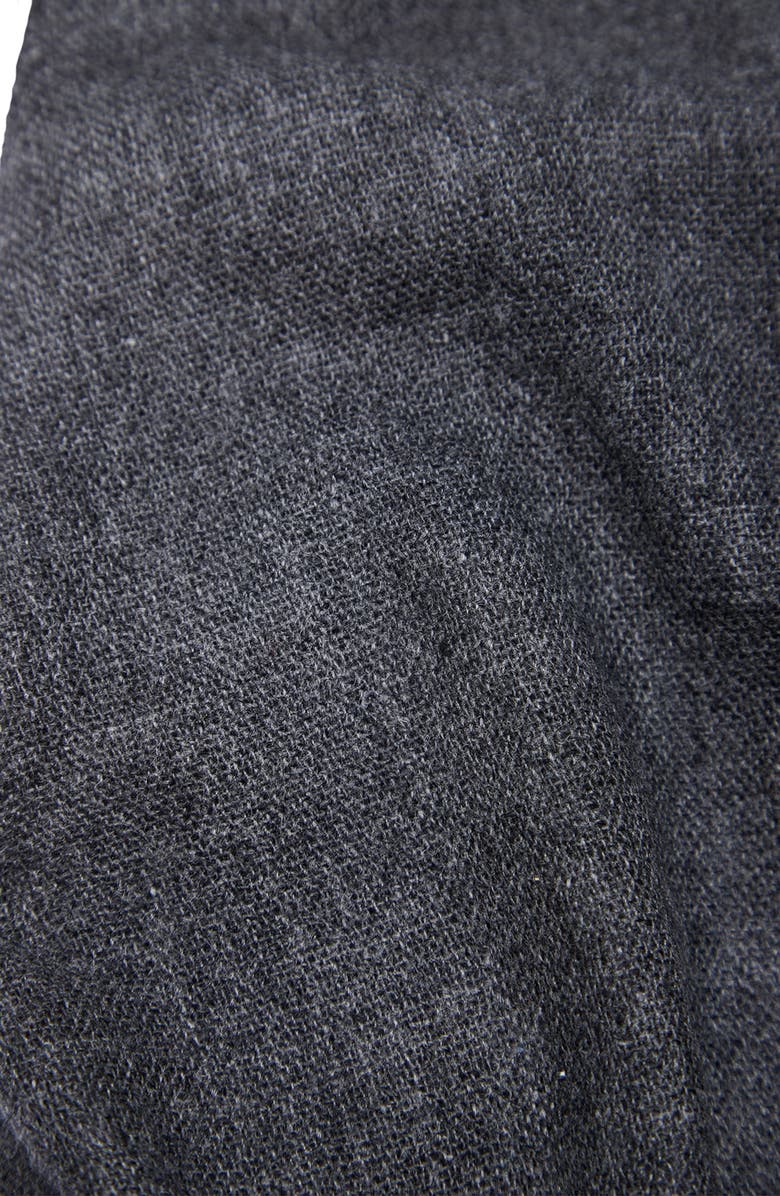 SAACHI Wool Blend Fringe Scarf, Alternate, color, Charcoal