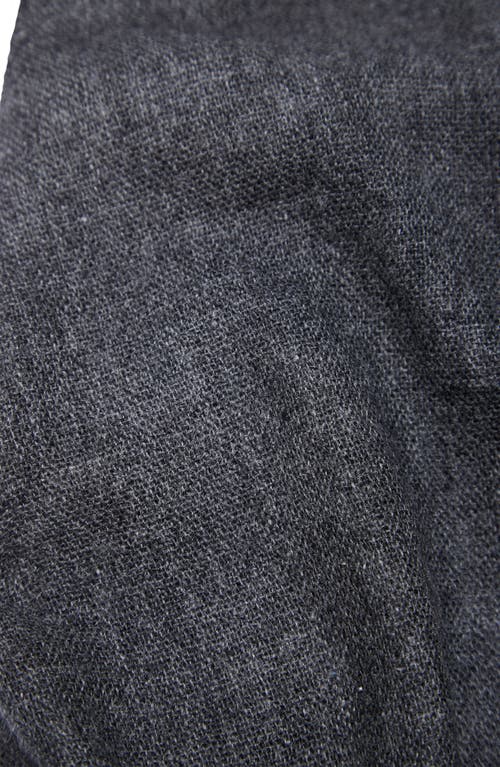 Saachi Wool Blend Fringe Scarf In Charcoal
