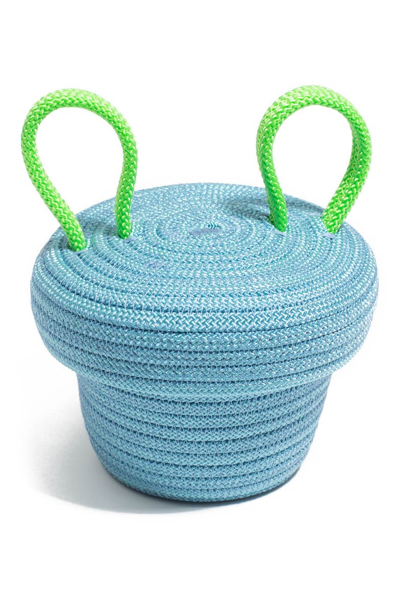 Mini Lidded Storage Basket, Main, color, BABY BLUE LIME