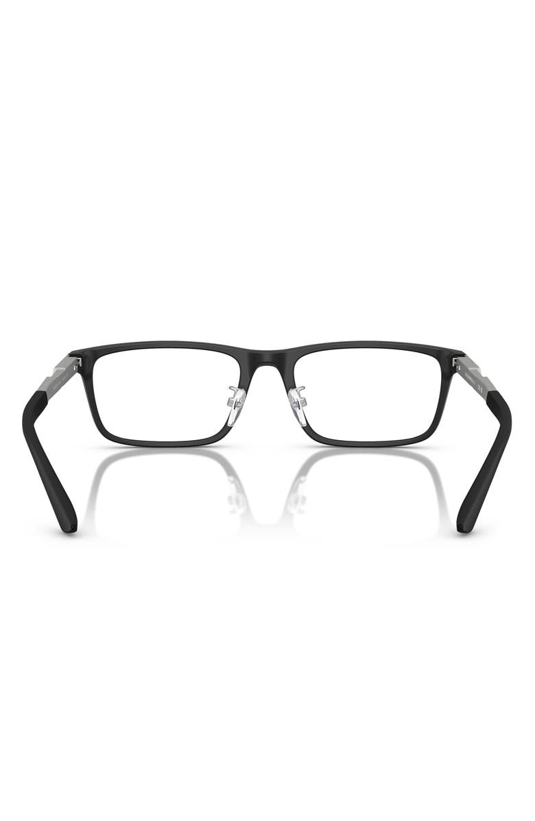 Emporio Armani 55mm Rectangle Optical Glasses, Alternate, color, Matte Black / Demo Lens