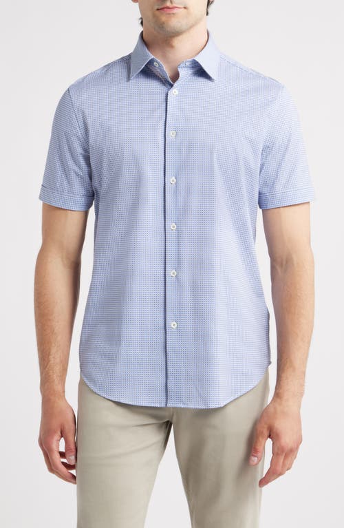 Bugatchi Miles Ooohcotton® Geo Print Short Sleeve Button-up Shirt
